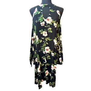 American Eagle Outfitters Black Floral Off the Shoulder Women’s Dress Size XL